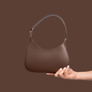 Nahast Käekott Modern Pruun